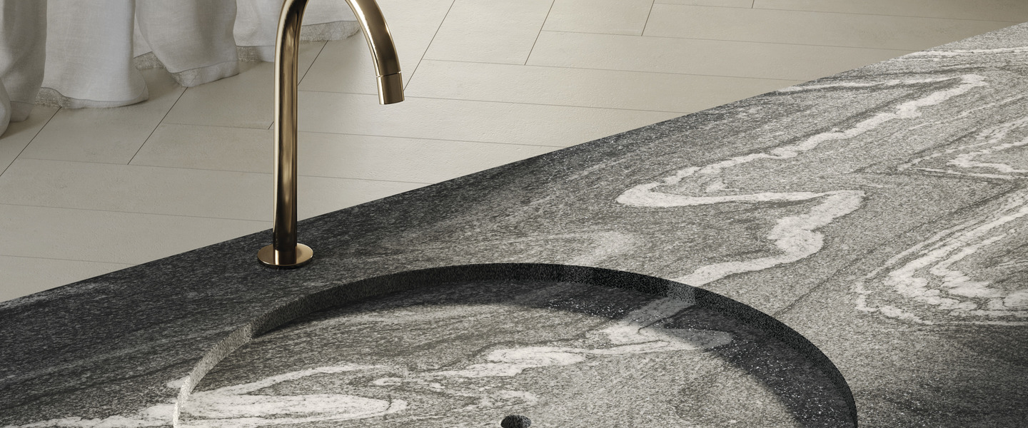 Küchenarbeitsplatte Effekte Marmor silver wave 4d